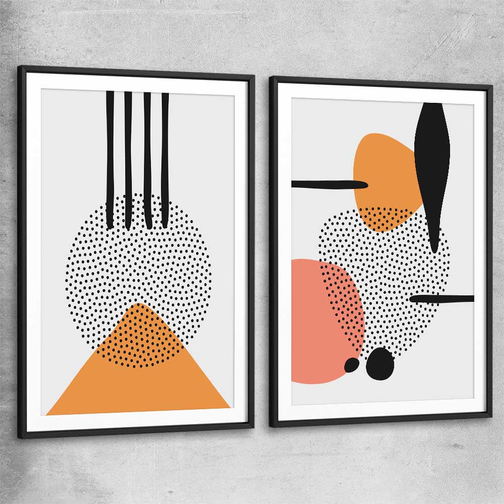 Formations Pair black glass front frame - part of our high quality canvas abstract wall art collection