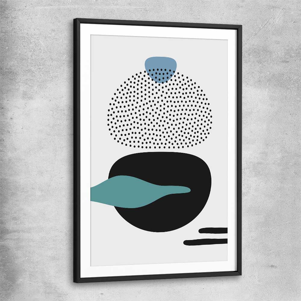 Formations Three black glass front frame - part of our high quality canvas abstract wall art collection