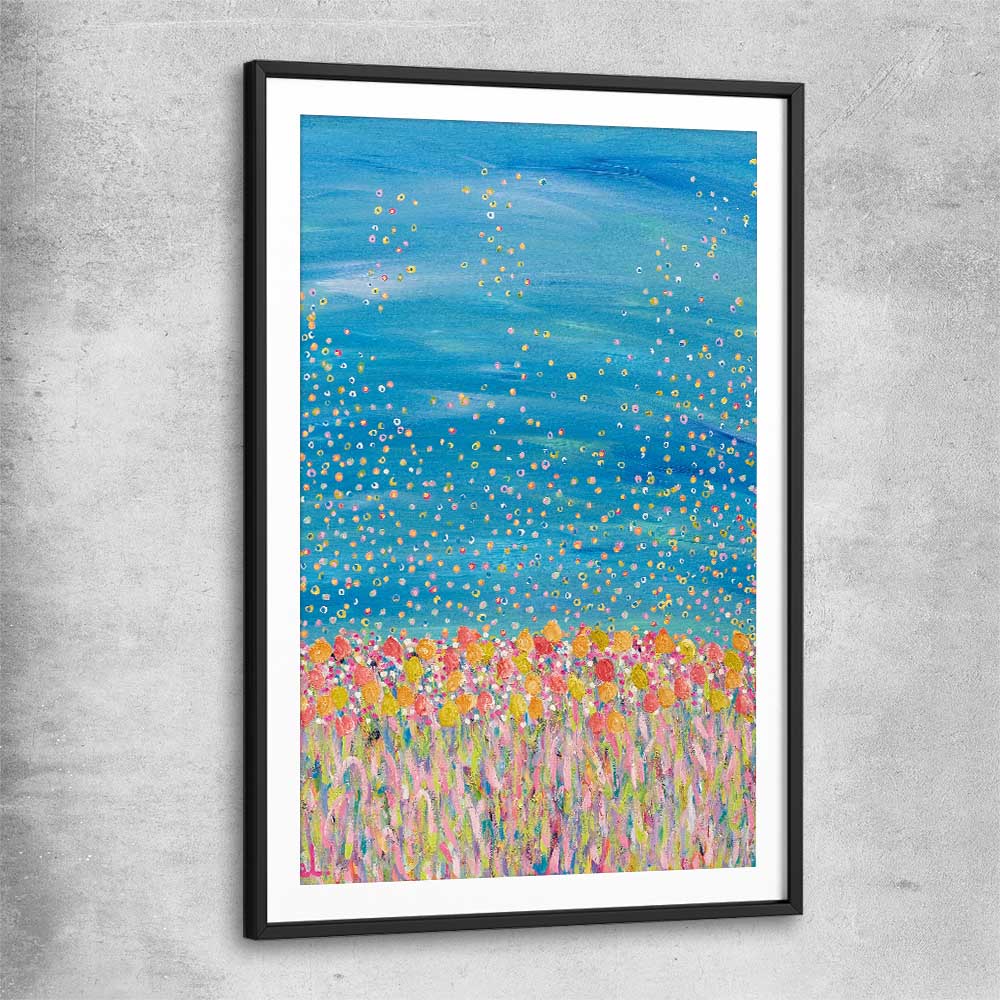 Freedom black glass front frame - part of our high quality canvas abstract wall art collection