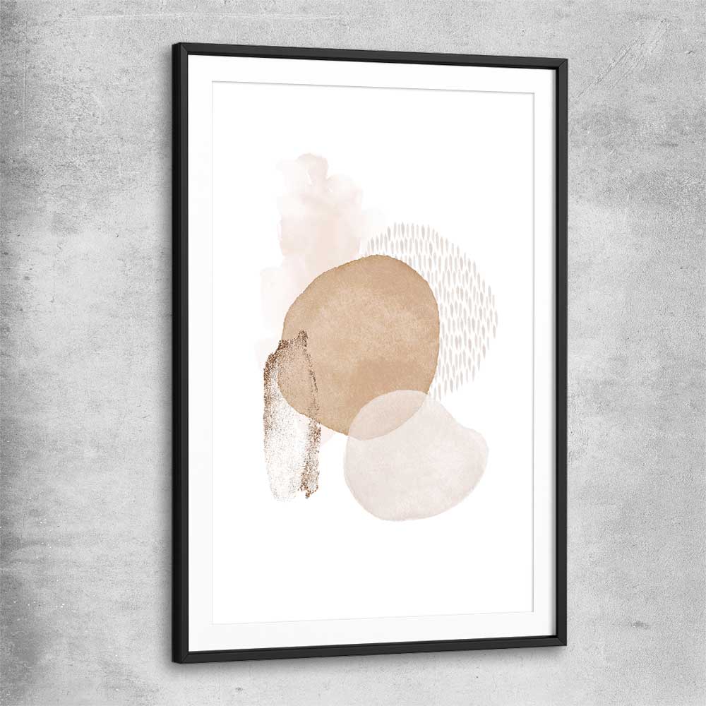 Geometric Circles black glass front frame - part of our high quality canvas abstract wall art collection