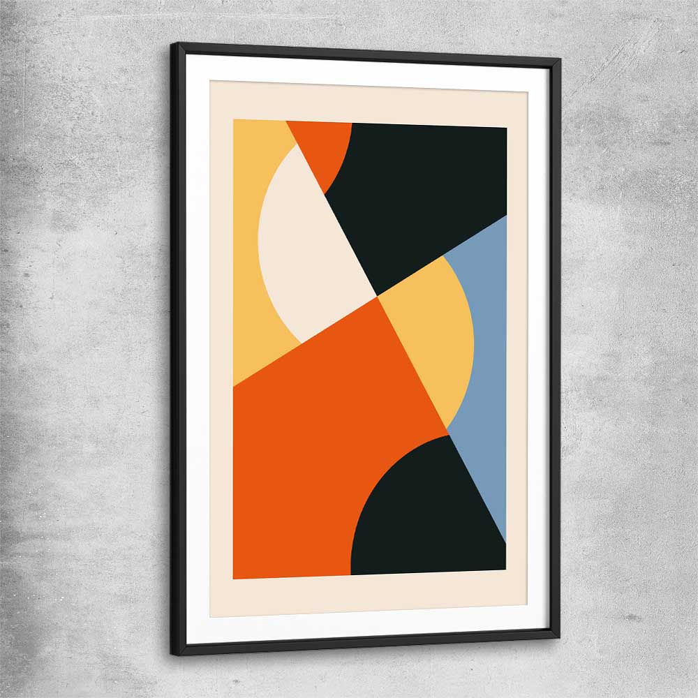 Geometry Burst Two black glass front frame - part of our high quality canvas abstract wall art collection