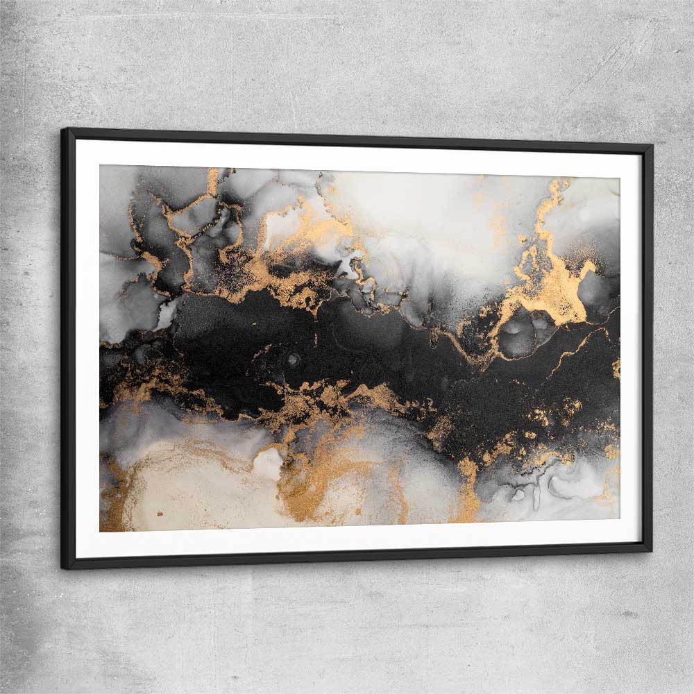 Grey Energy black glass front frame - part of our high quality canvas abstract wall art collection