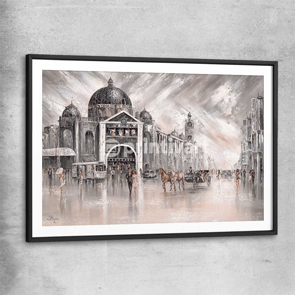 Iconic, Vintage Flinders black glass front frame - part of our high quality canvas abstract wall art collection