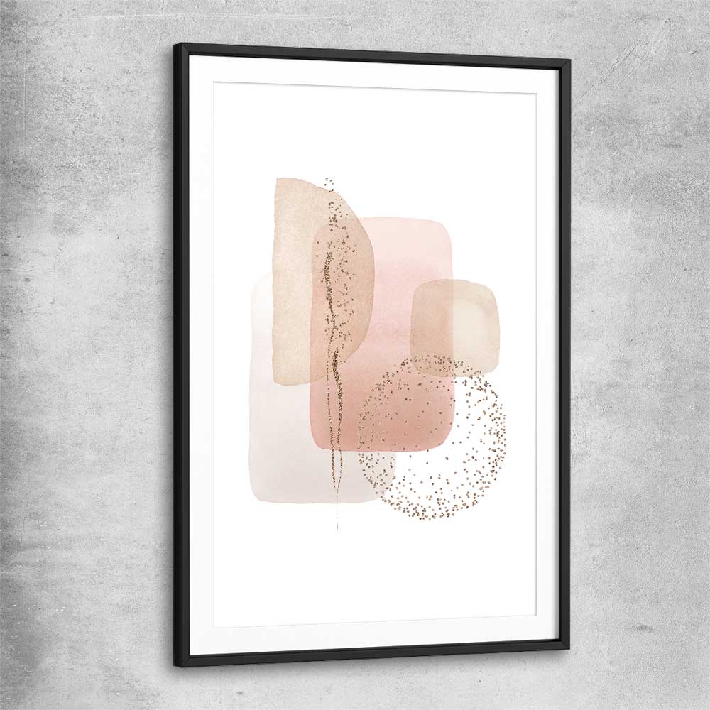 Light Geometric black glass front frame - part of our high quality canvas abstract wall art collection