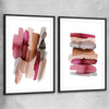 Maroon Tones Pair black glass front frame - part of our high quality canvas abstract wall art collection