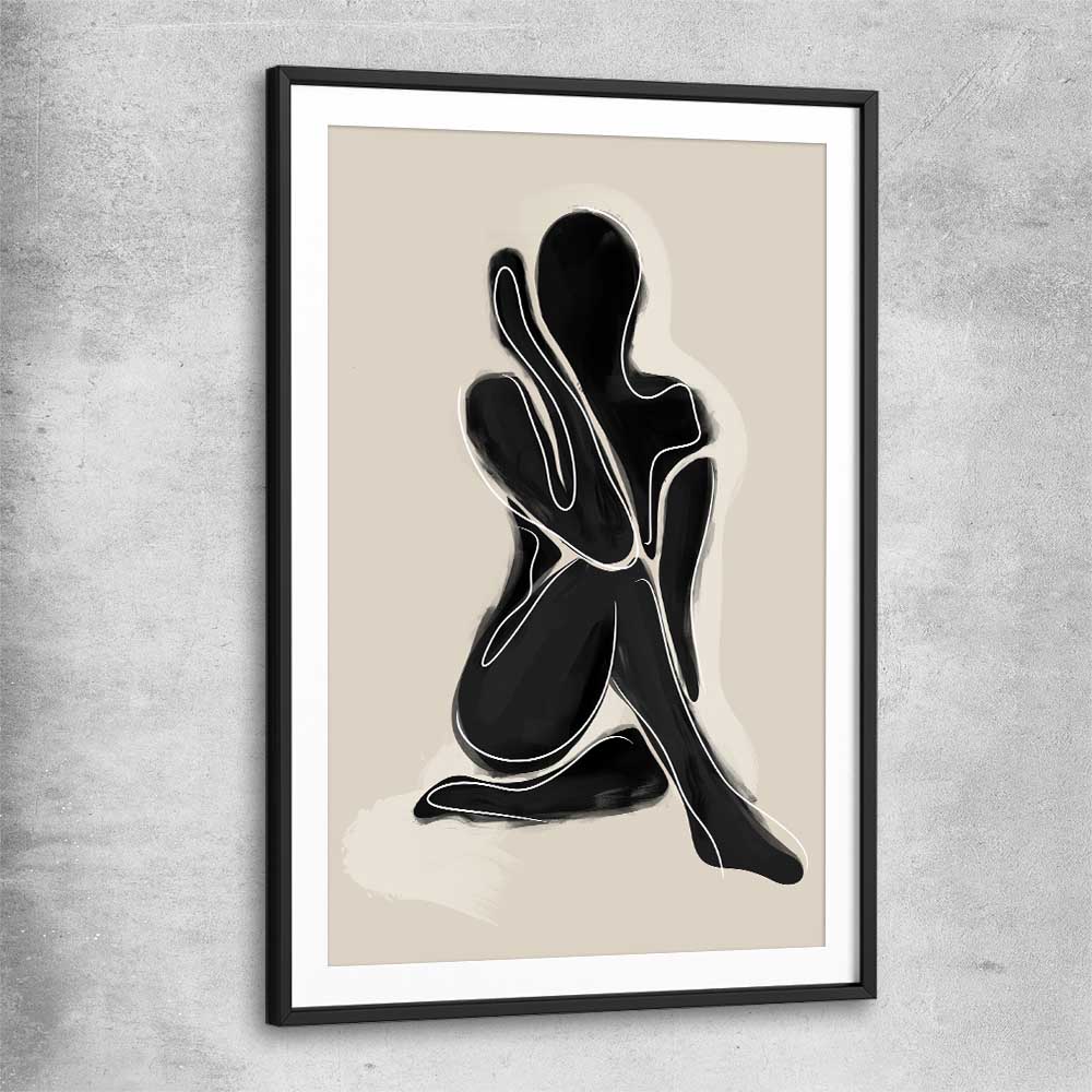Matisse Shadow One black glass front frame - part of our high quality canvas abstract wall art collection