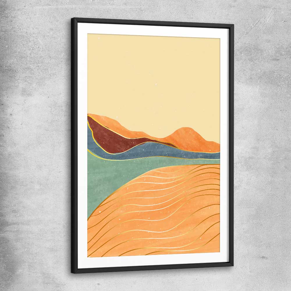Nature Waves Three black glass front frame - part of our high quality canvas abstract wall art collection