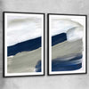 Navy Ocean Pair black glass front frame - part of our high quality canvas abstract wall art collection