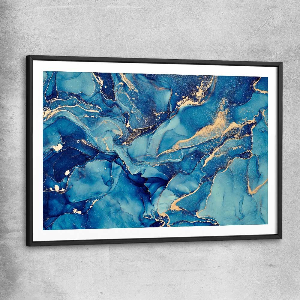 Ocean Dreaming black glass front frame - part of our high quality canvas abstract wall art collection