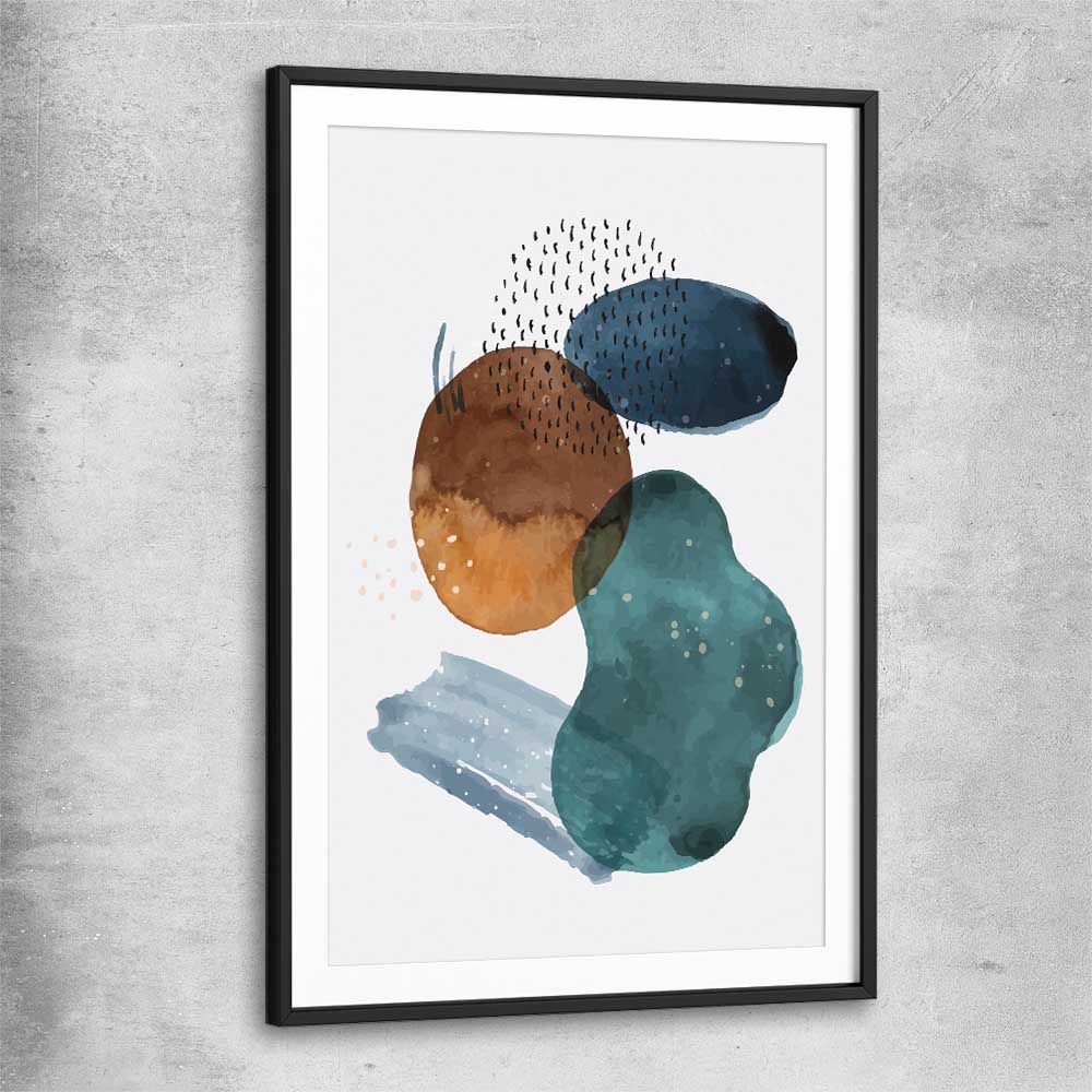 Ocean Tones Three black glass front frame - part of our high quality canvas abstract wall art collection