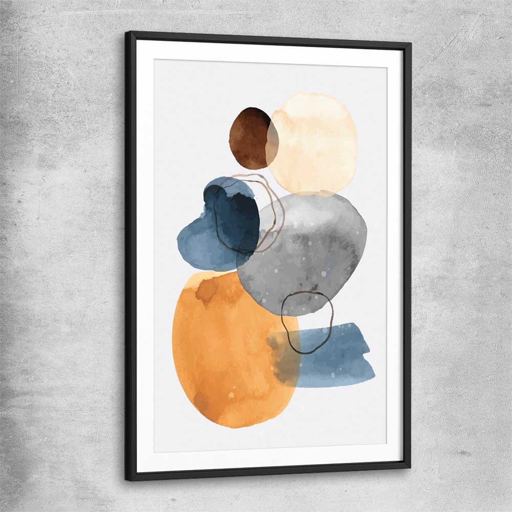 Ocean Tones Two black glass front frame - part of our high quality canvas abstract wall art collection