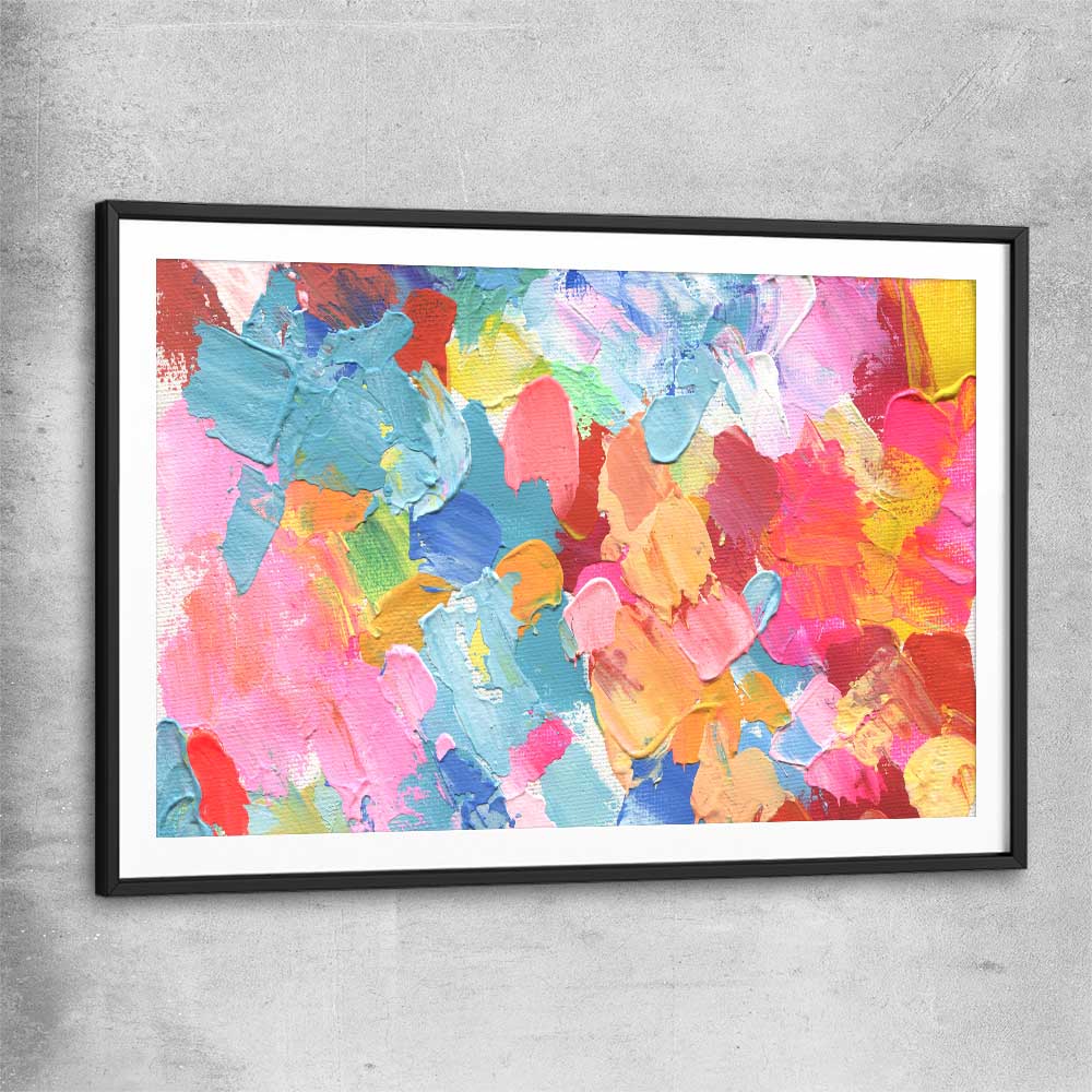 Pastel Palette black glass front frame - part of our high quality canvas abstract wall art collection