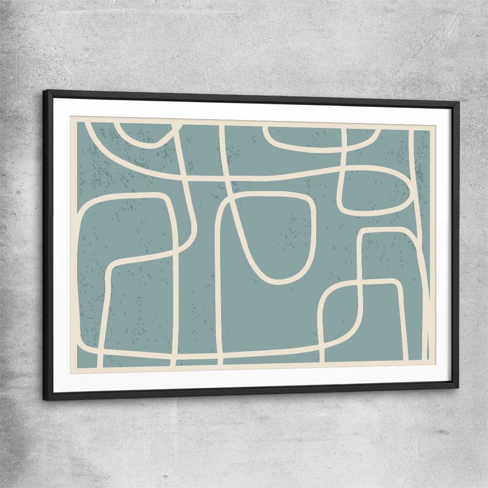 Path of Life black glass front frame - part of our high quality canvas abstract wall art collection