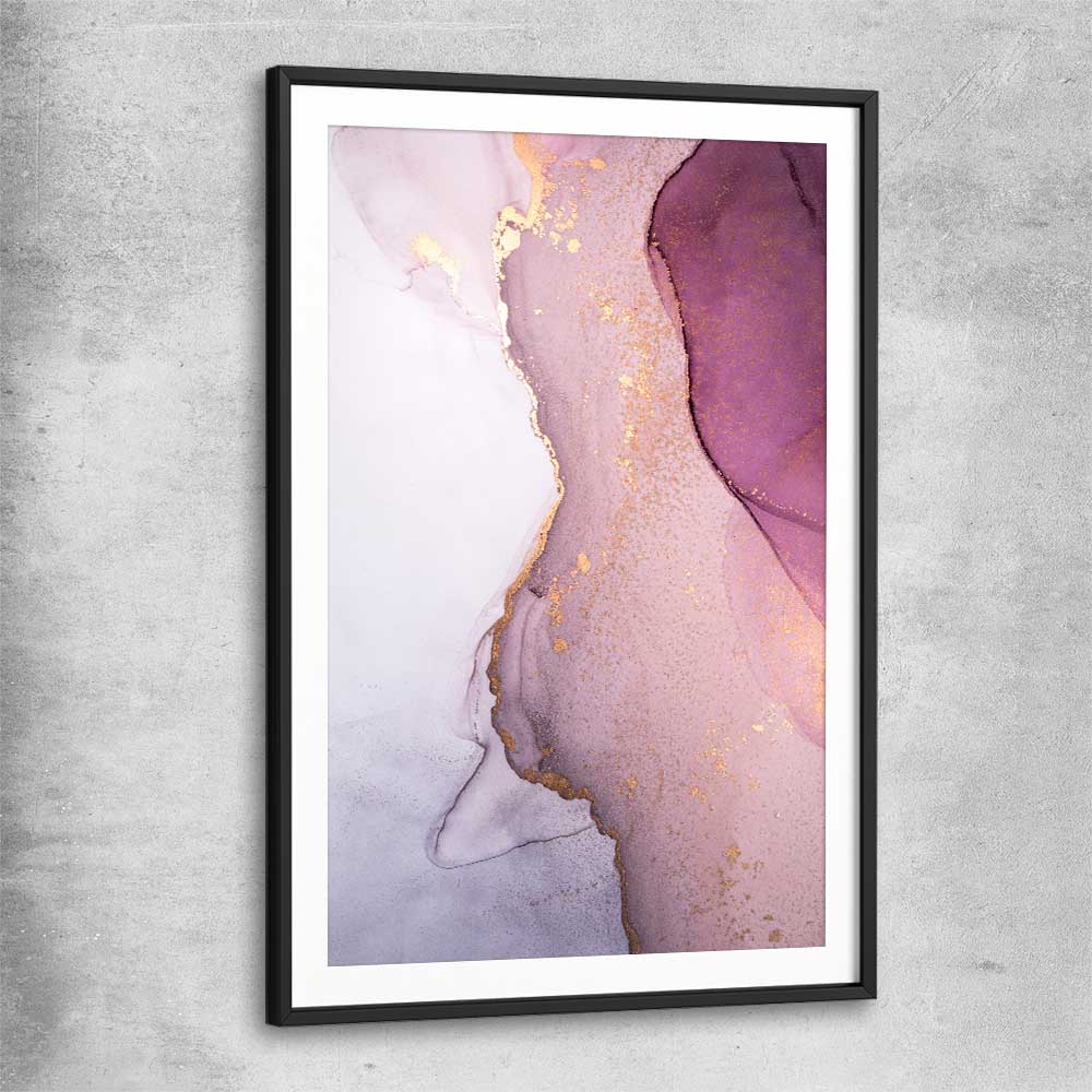 Pink Tones black glass front frame - part of our high quality canvas abstract wall art collection