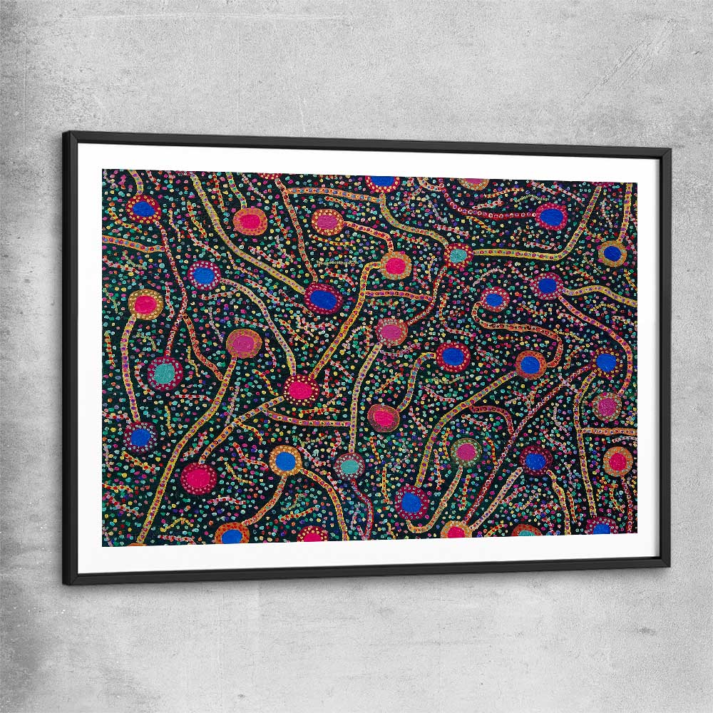 Rebirth's Energy black glass front frame - part of our high quality canvas abstract wall art collection