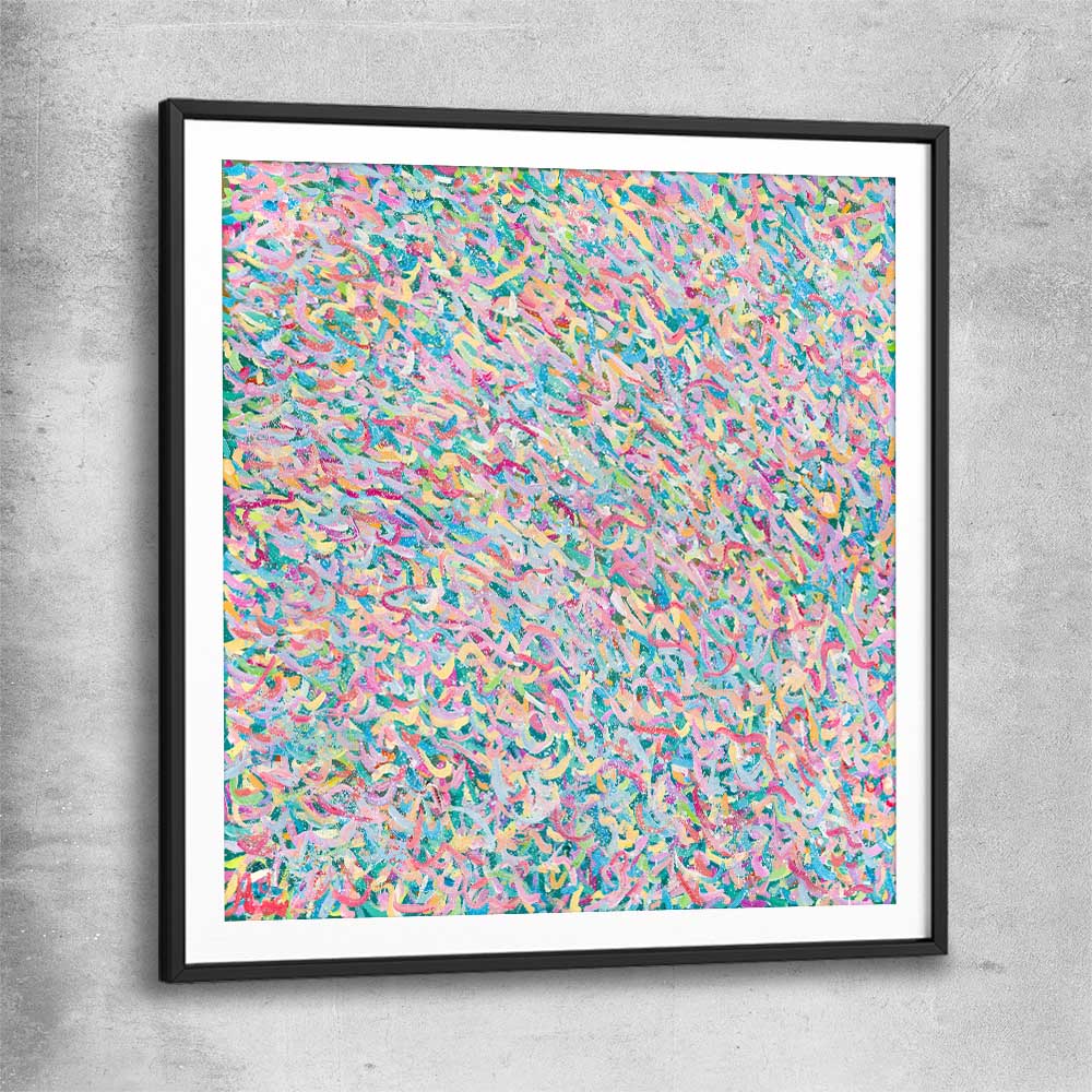 Shine of Fun black glass front frame - part of our high quality canvas abstract wall art collection