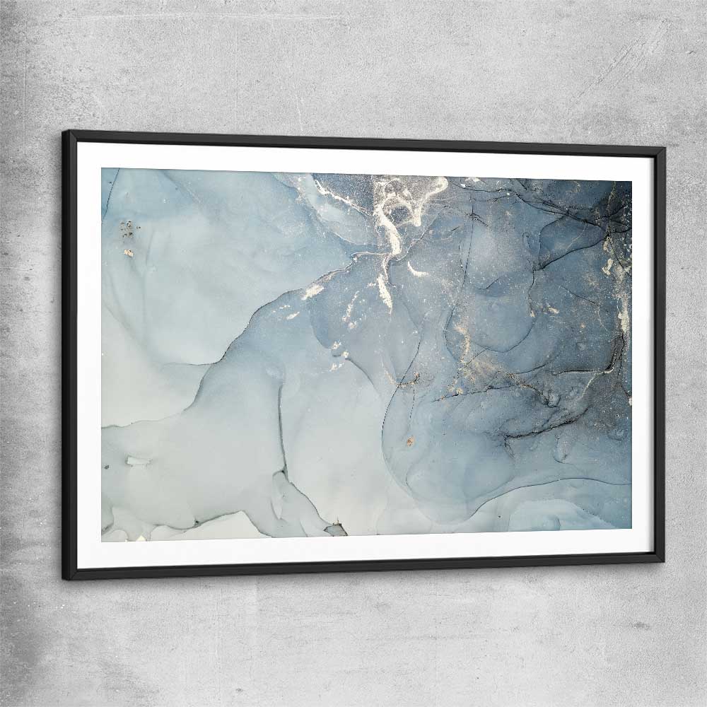 Silver Daze black glass front frame - part of our high quality canvas abstract wall art collection