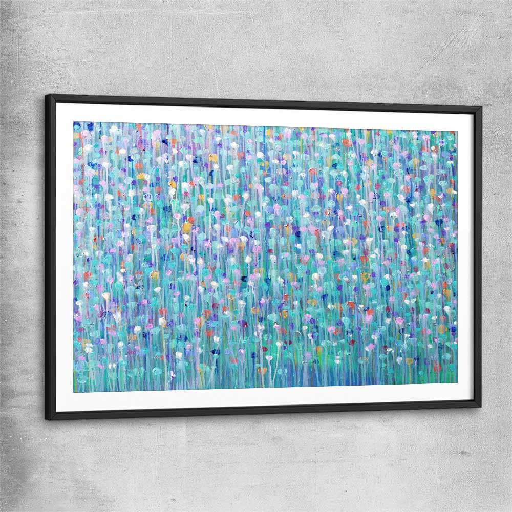 Sparkly Water black glass front frame - part of our high quality canvas abstract wall art collection