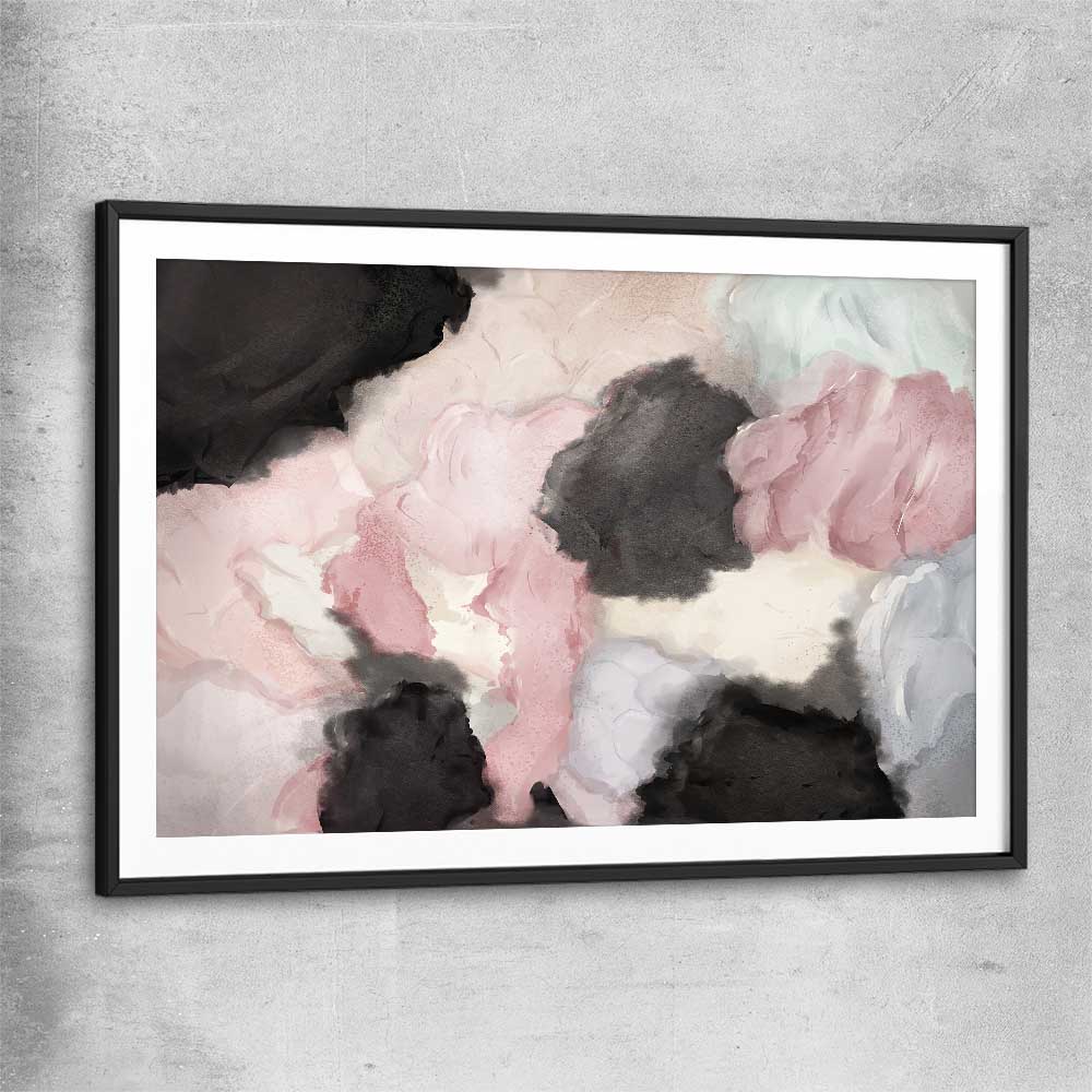 Subtle Fades black glass front frame - part of our high quality canvas abstract wall art collection