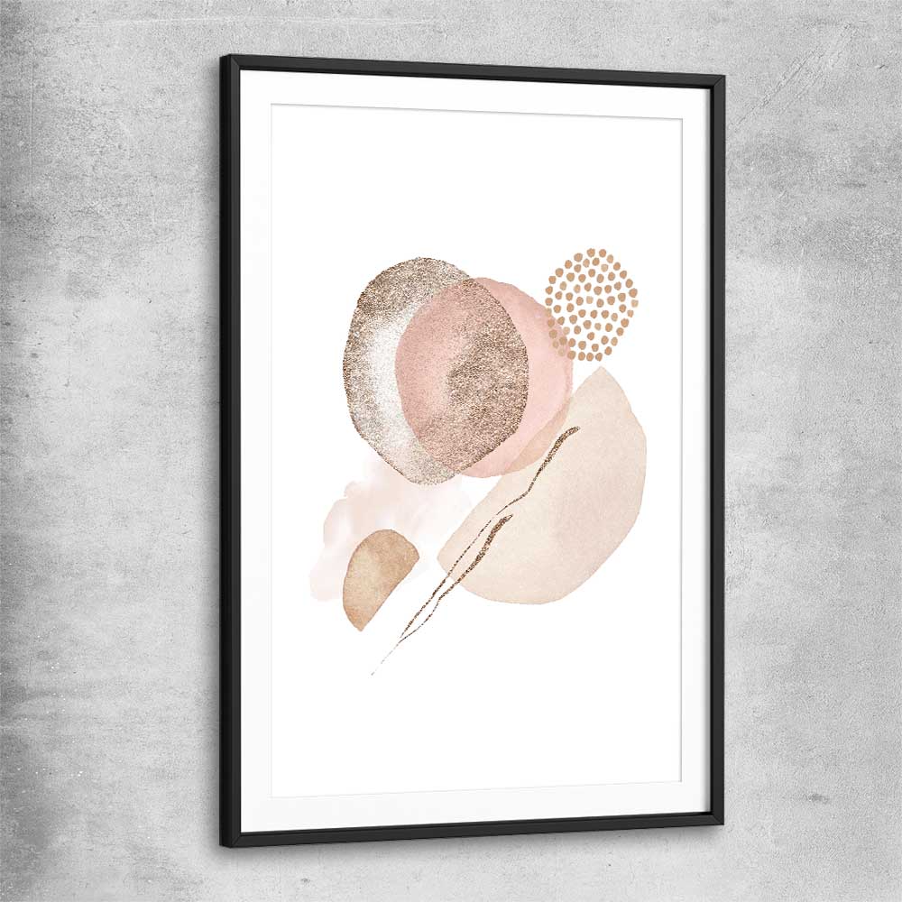Terracotta Divide black glass front frame - part of our high quality canvas abstract wall art collection