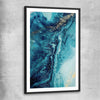Turquoise Current black glass front frame - part of our high quality canvas abstract wall art collection