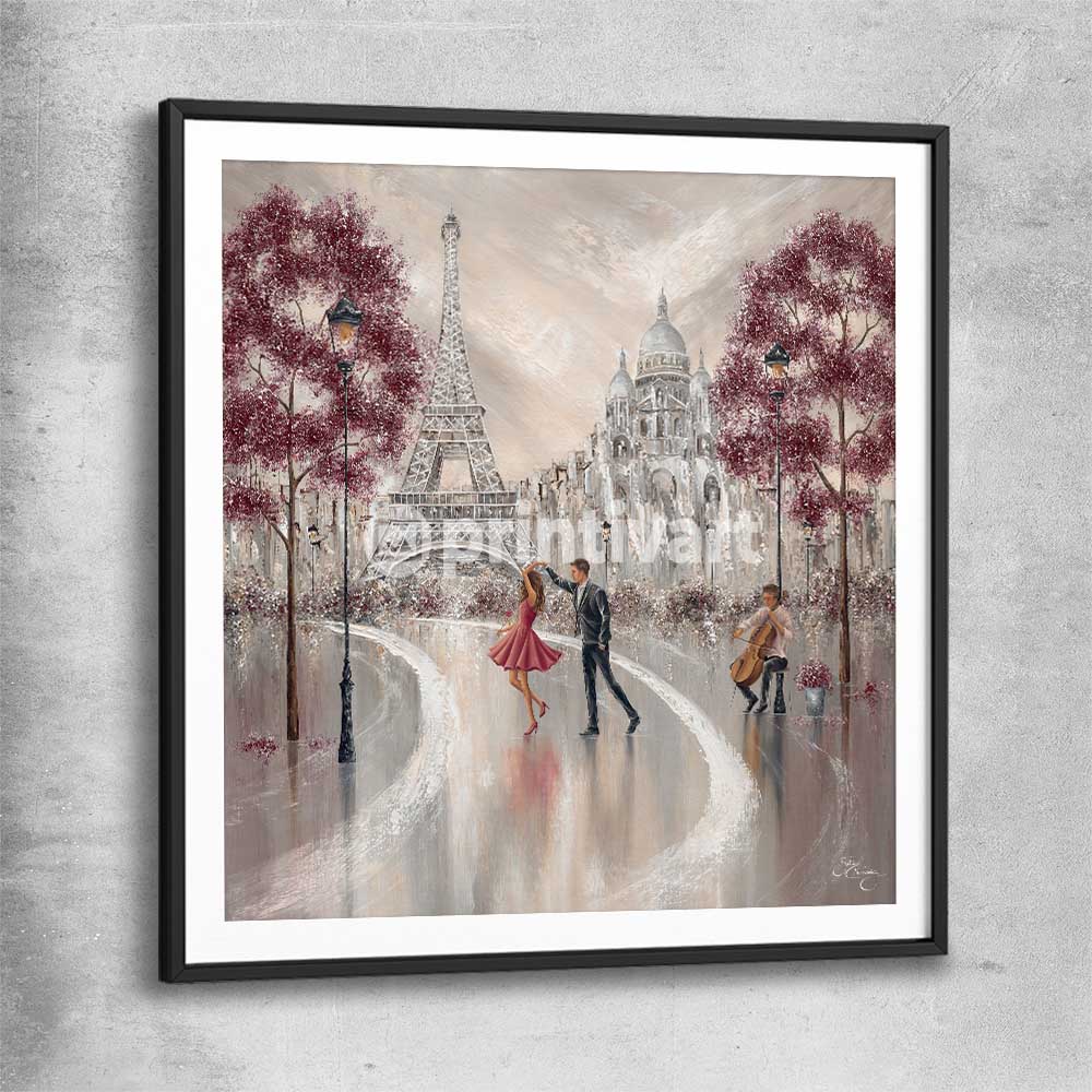 Twirl, Paris Dance black glass front frame - part of our high quality canvas abstract wall art collection