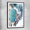 Beach and coastal wall art print of Bronte Rock Pool with black glass front frame