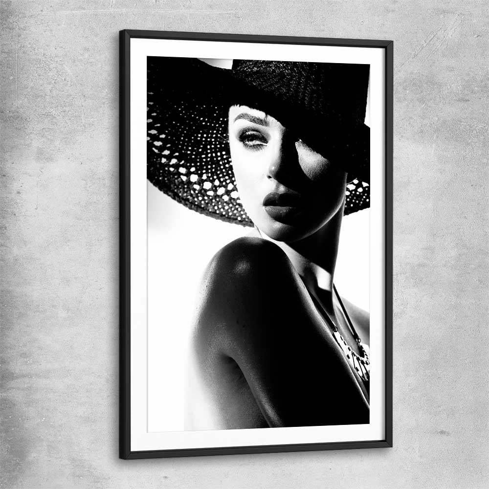 Silhouette Stare black glass front frame - part of our high quality fashion canvas wall art and prints collection