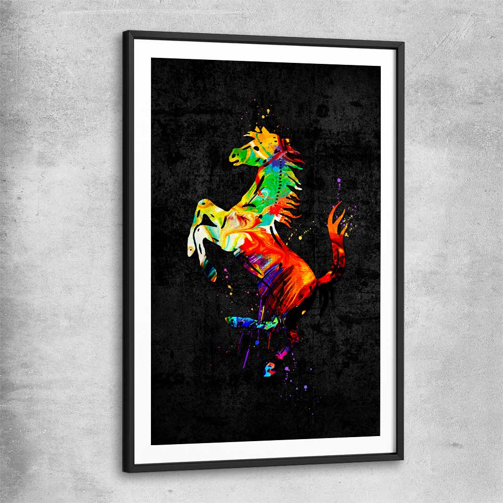Inspirational wall art print of Fast Colours with black glass front frame