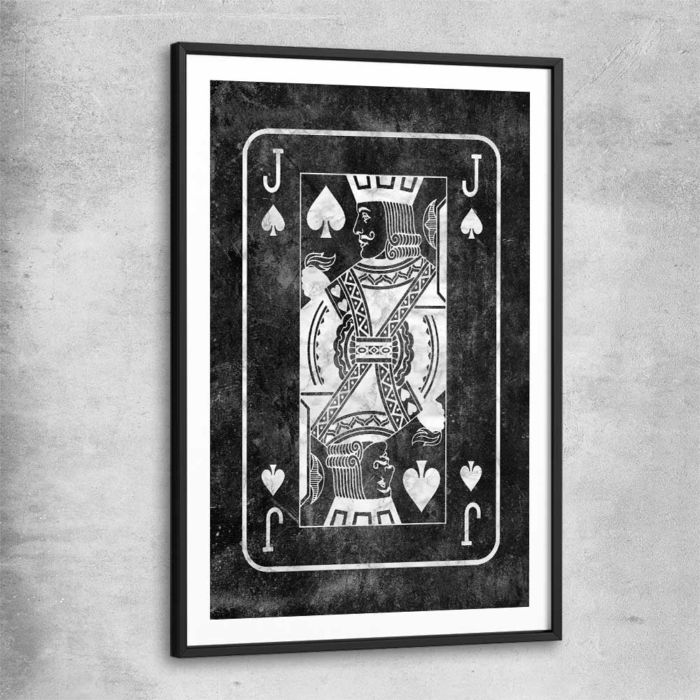 Inspirational wall art print of Marble Jack with black glass front frame