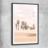 Floral print of Desert Dunes with black glass front frame