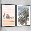Floral print of Desert Dunes Pair with black glass front frame