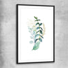 Floral print of Eucalyptus Bunch Three with black glass front frame