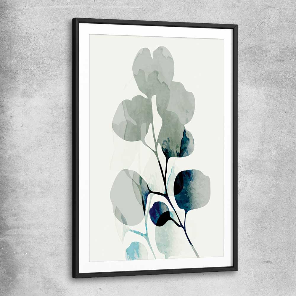 Floral print of Floral Texture One with black glass front frame