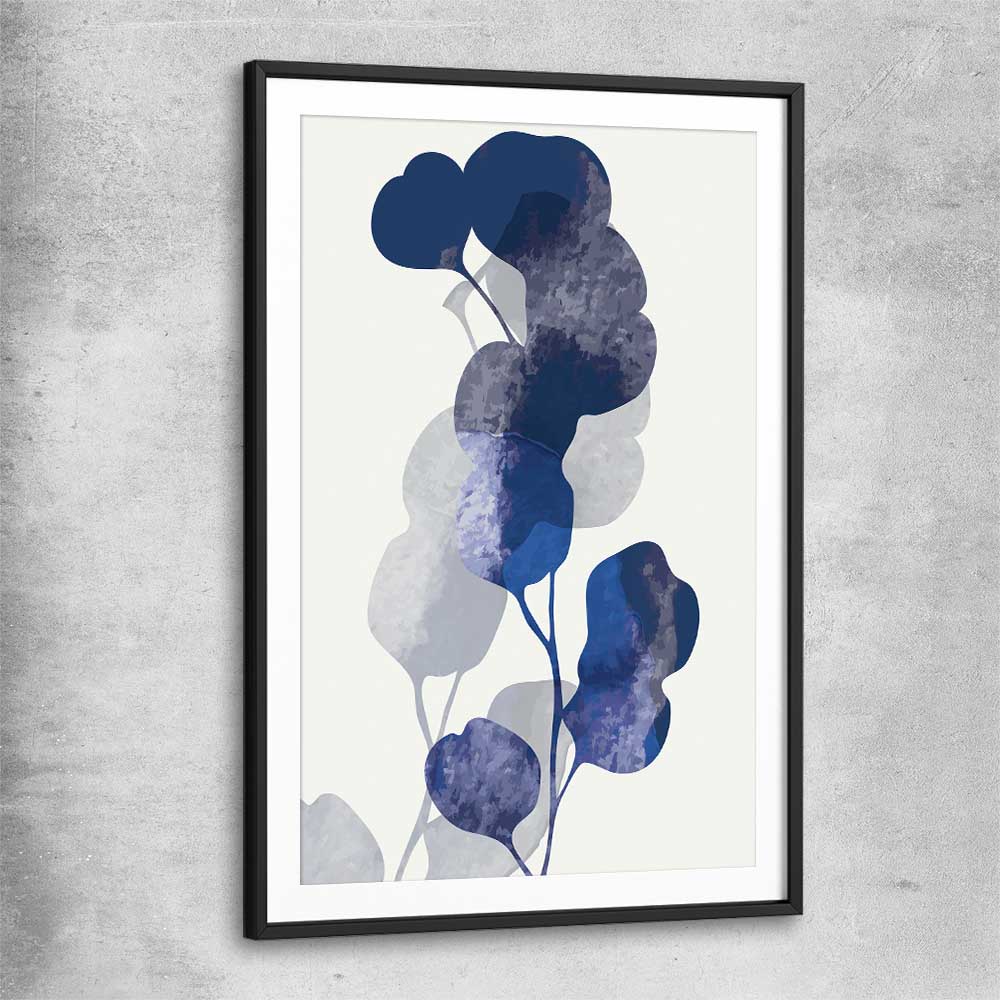 Floral print of Floral Texture Three with black glass front frame