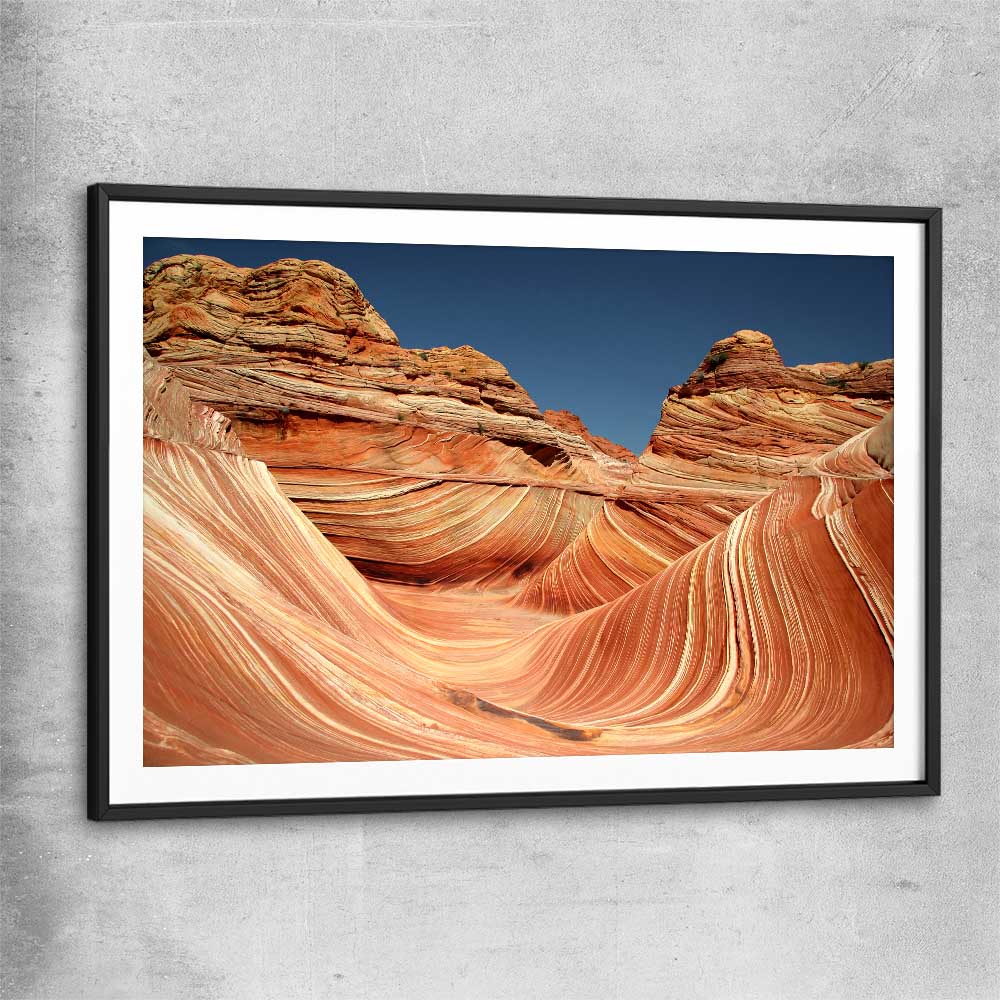 Floral print of Vermilion Cliffs with black glass front frame