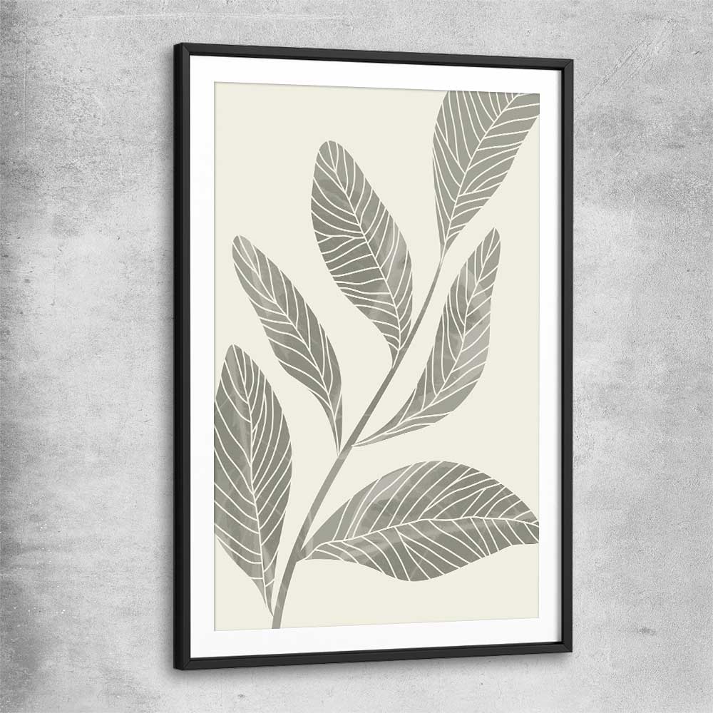 Floral print of Vintage Floral Three with black glass front frame