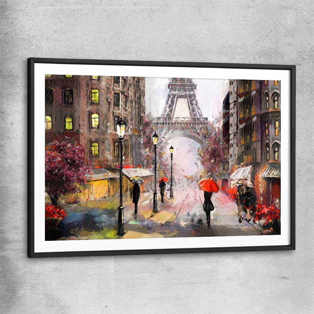 Beautiful Paris black glass front frame is a high quality print in our city skyline, travel prints and maps collection