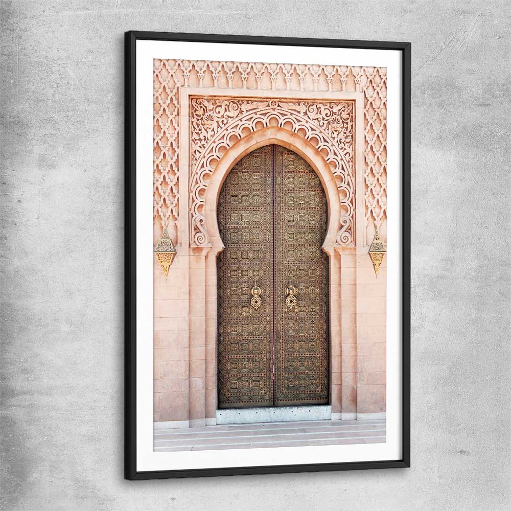 Majestic Door black glass front frame is a high quality print in our city skyline, travel prints and maps collection