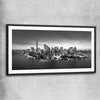 New York View black glass front frame is a high quality print in our city skyline, travel prints and maps collection