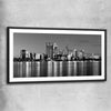 Perth Skyline black glass front frame is a high quality print in our city skyline, travel prints and maps collection