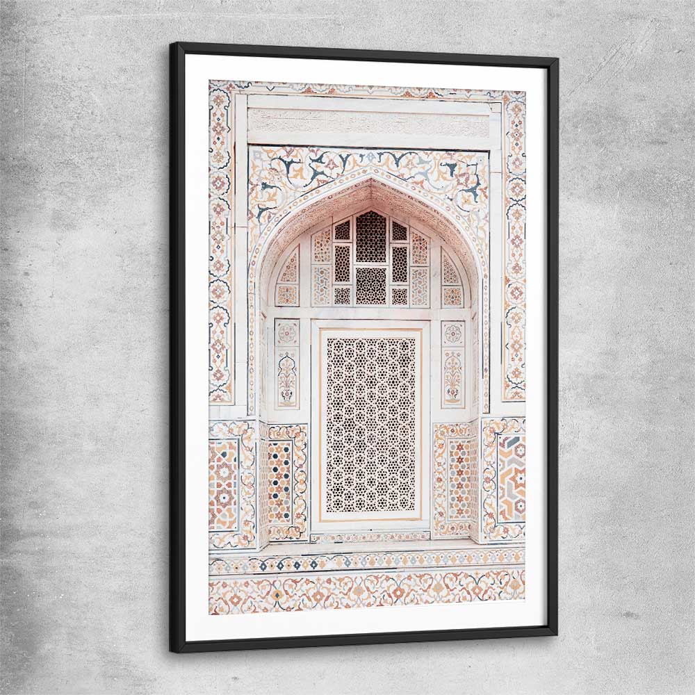 Taj in Arga black glass front frame is a high quality print in our city skyline, travel prints and maps collection