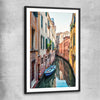 Venice Streets black glass front frame is a high quality print in our city skyline, travel prints and maps collection