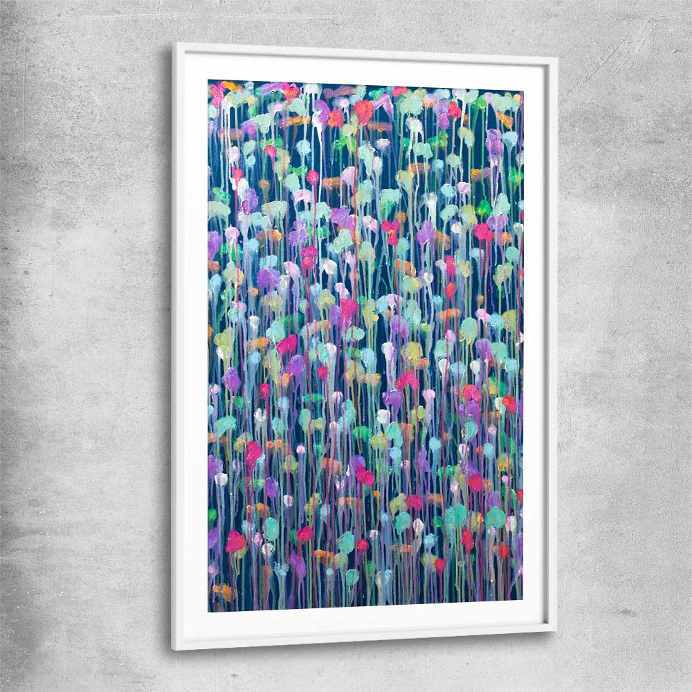 Another Dimension white glass front frame - part of our high quality canvas abstract wall art collection