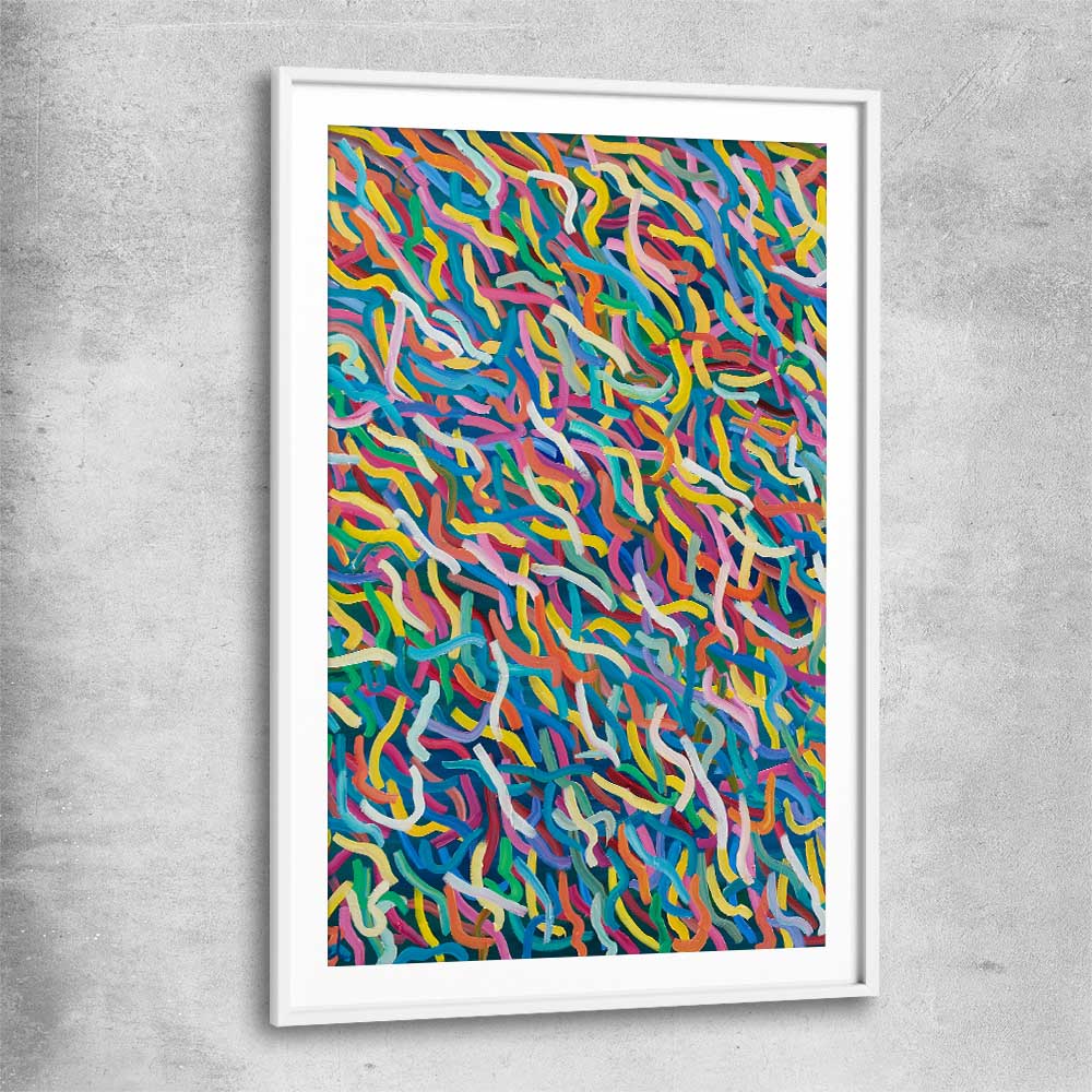 Auras Reflect You white glass front frame - part of our high quality canvas abstract wall art collection