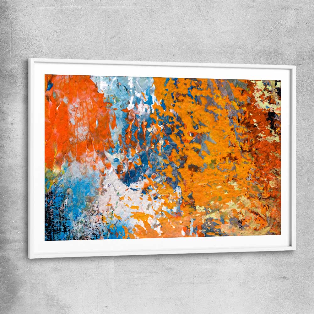 Autumn Colours white glass front frame - part of our high quality canvas abstract wall art collection