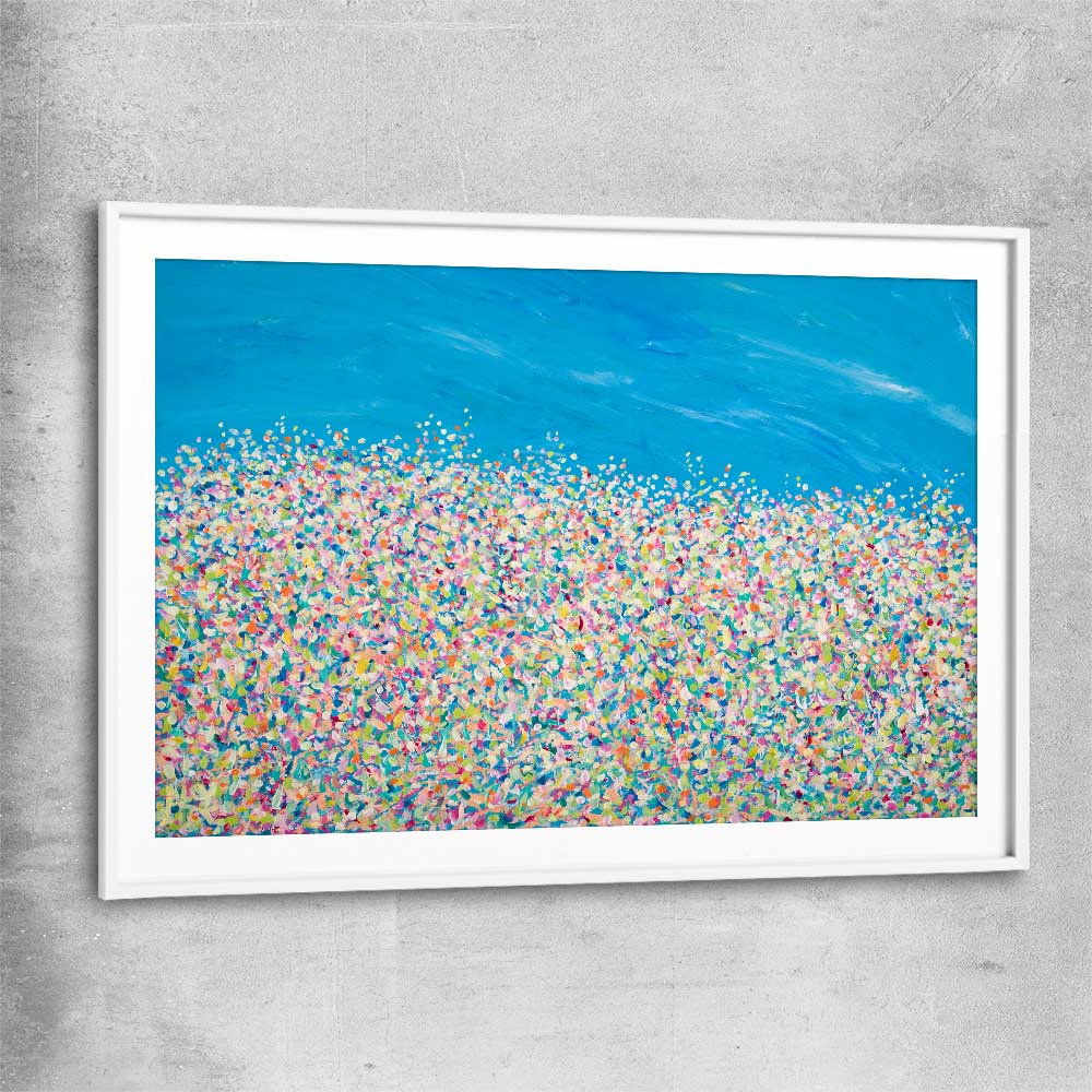 Banks of Atlantics white glass front frame - part of our high quality canvas abstract wall art collection