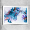 Blue Dreaming white glass front frame - part of our high quality canvas abstract wall art collection