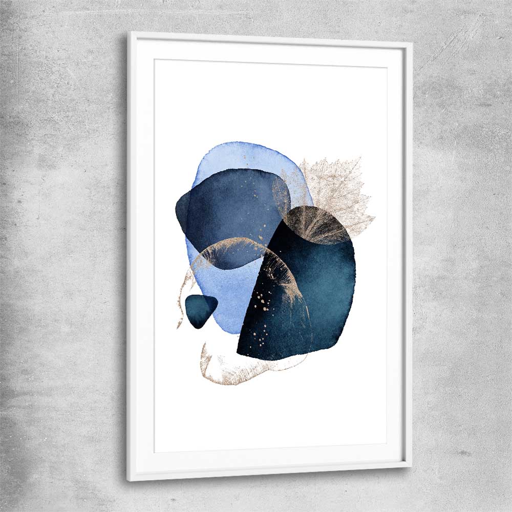 Blue Ivory Two white glass front frame - part of our high quality canvas abstract wall art collection