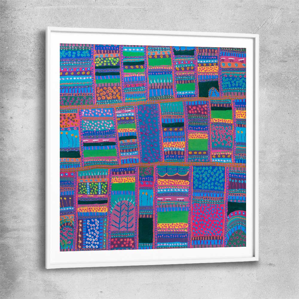 Cheerfulness white glass front frame - part of our high quality canvas abstract wall art collection